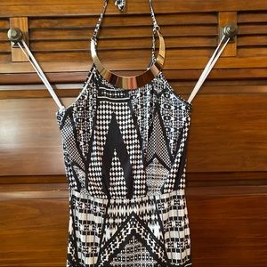 Black and white mini dress